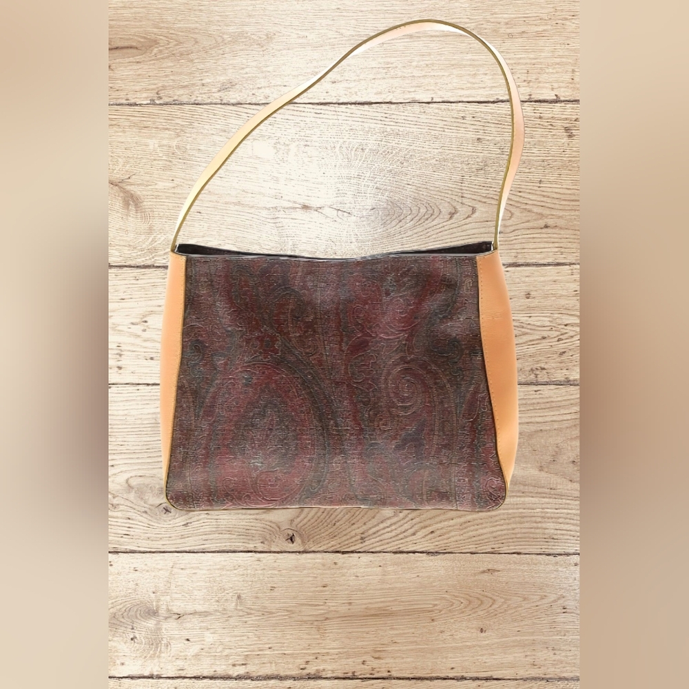 ETRO Vintage Leather Trimmed Shoulder Bag